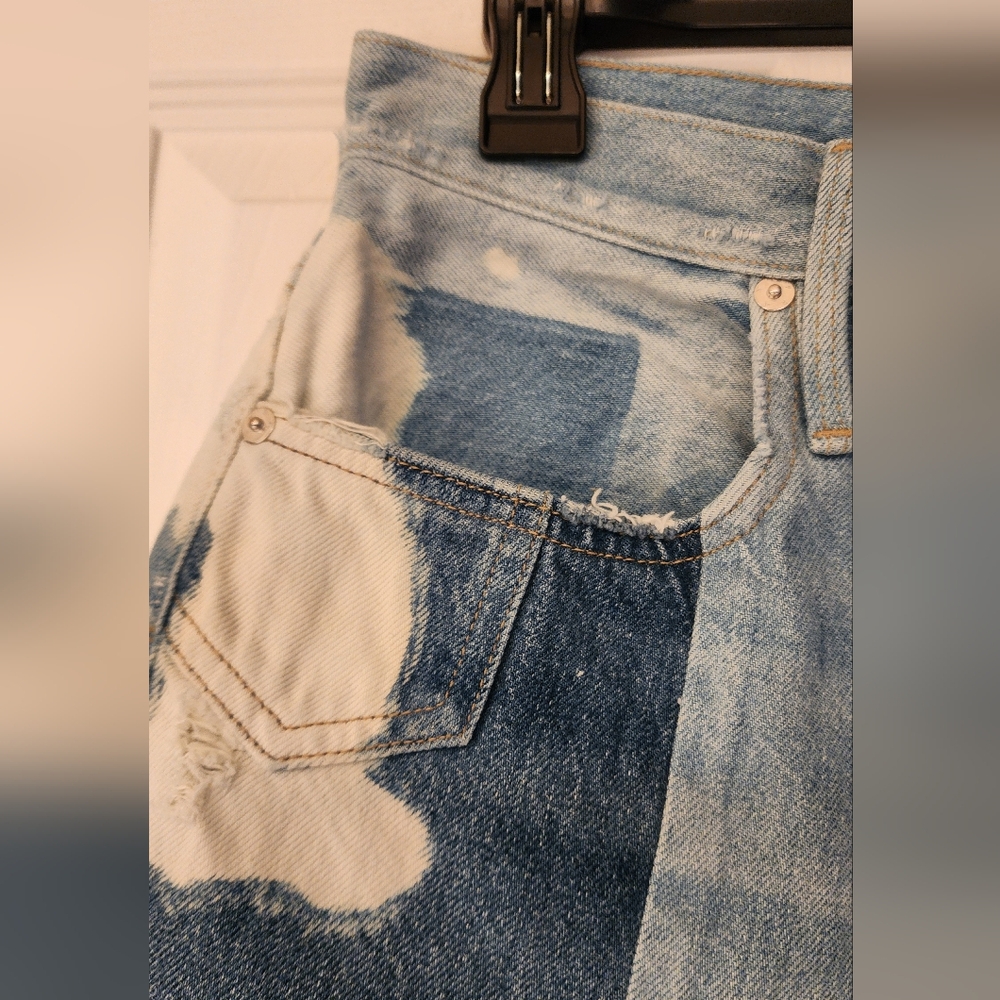FRAME Le Original Bleached High Waist Straight Leg Jeans In Fresco Size 28 - Picture 6 of 16